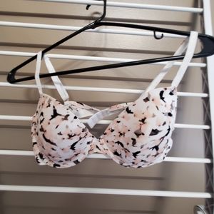 Pink floral wireless bra